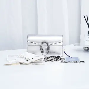 Pre-owned GUCCI Silver Diamond Encrusted Dionysus Mini Chain Bag MD24020047