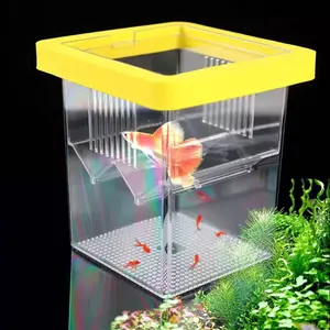 Acrylic Floating Incubator Isolation Box, Small Fish Fry Mother Fish Incubator, Multi-Function Peacock Fish Breeder, Square Shape, Acrylic Construction