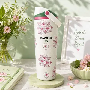Owala FreeSip Sway 30oz Zalea Masters Theme Pink Floral Stainless Steel Insulated Water Bottle