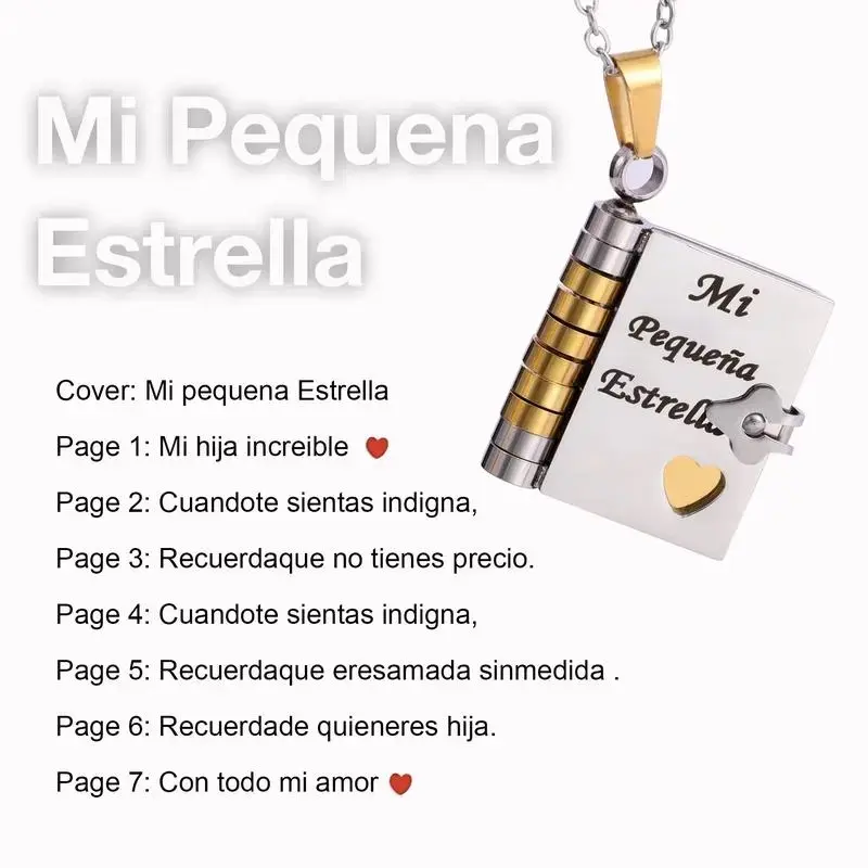 Book Necklace for Granddaughter