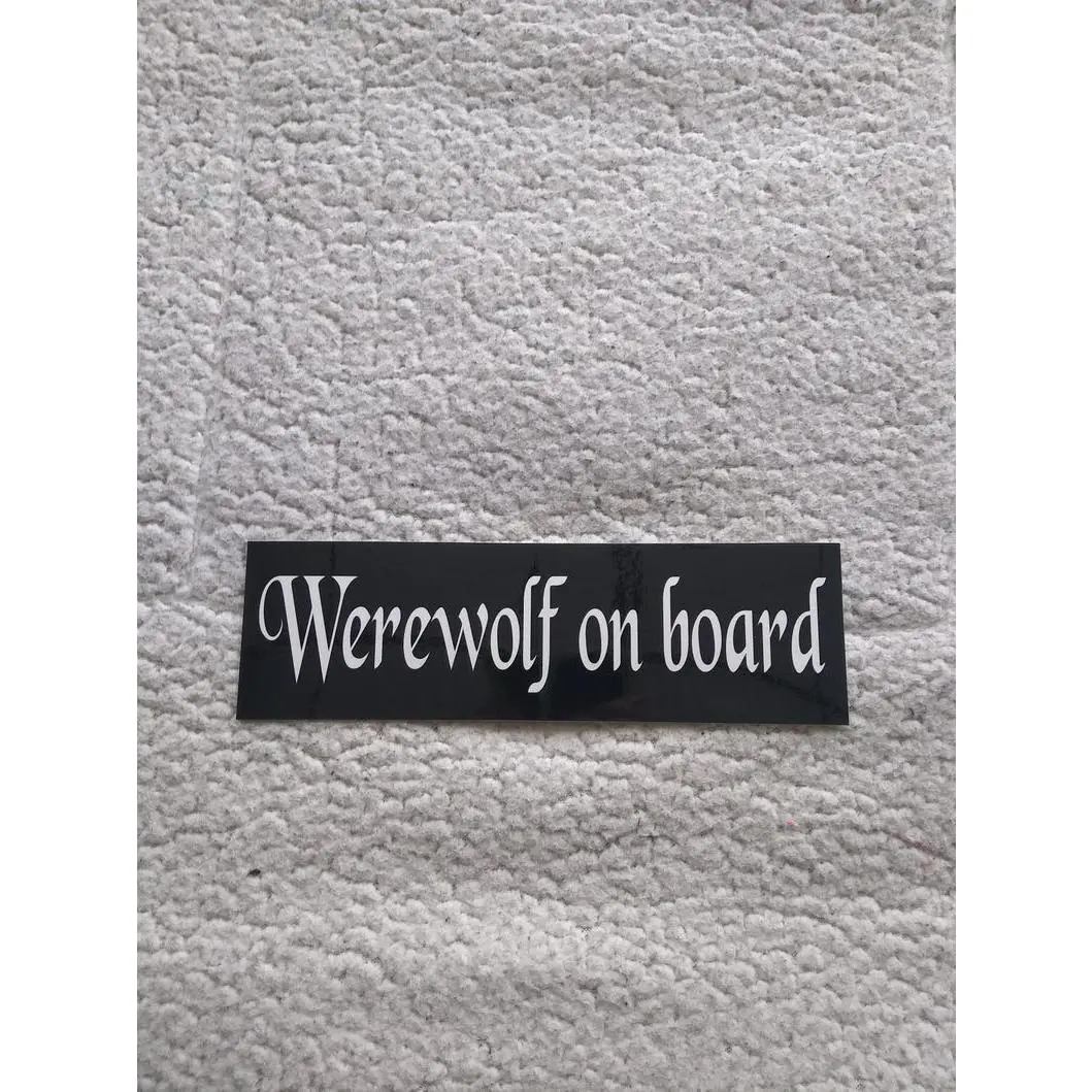 Werewolf On Board Bumper Sticker For Car, Laptop, Tumbler