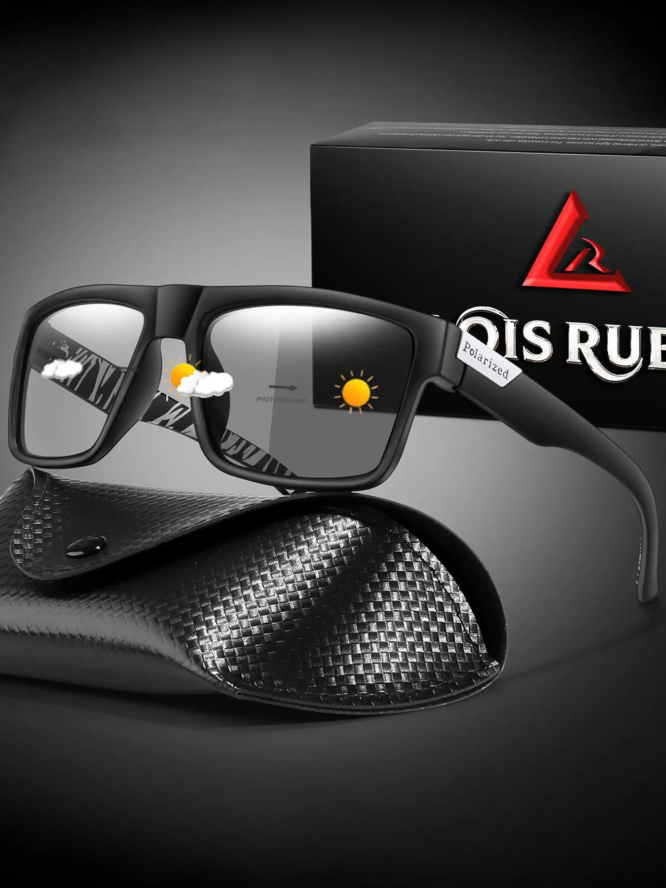 Fashion Light-Activated Color-Changing Glasses, Photochromic Sports Glasses, Includes Case + Gift Packaging, Unisex Design for Outdoor Sports, Driving, Fishing, Cycling, Running