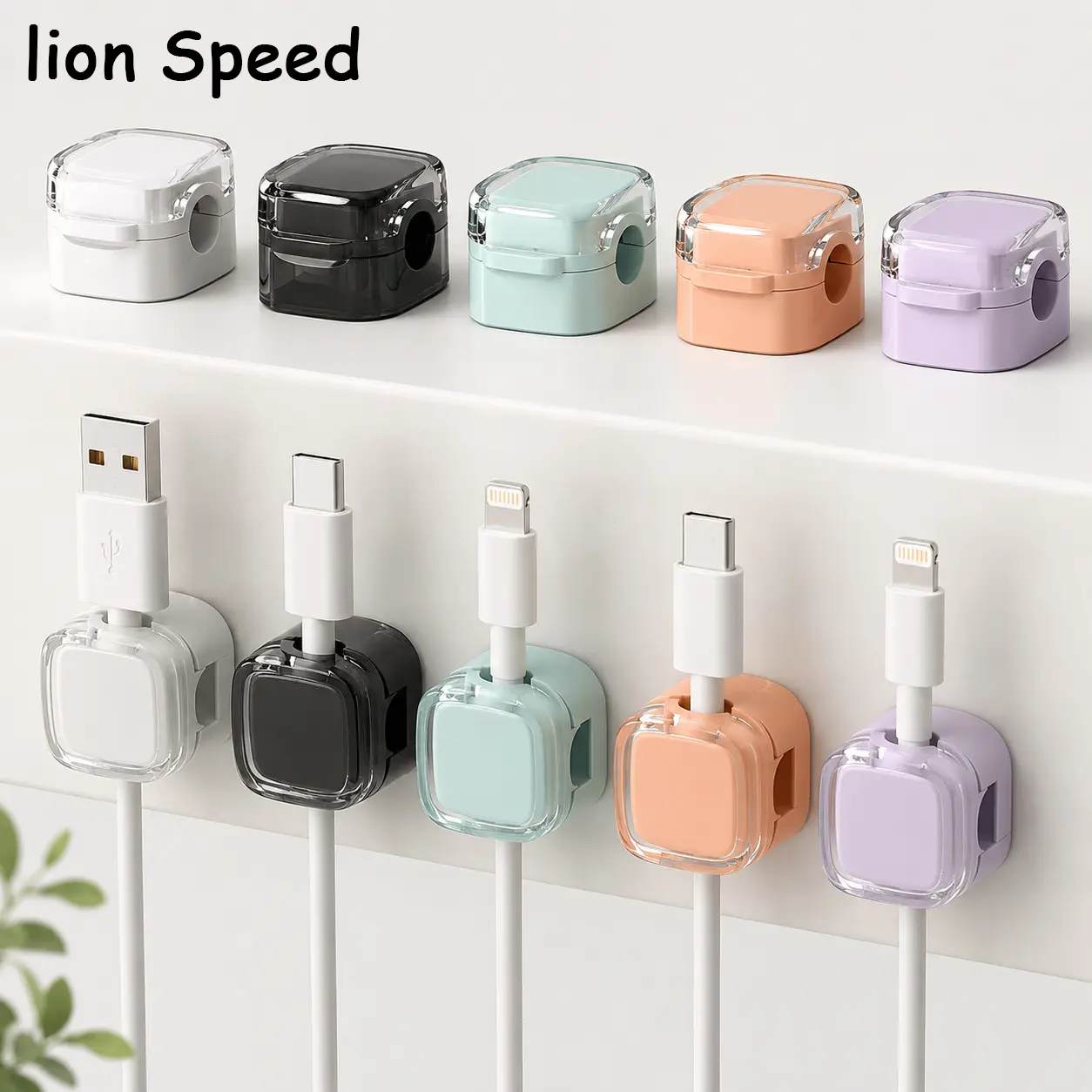 6-Pack Magnetic Cable Organizer Clips – Cable Management Office Desk Accessory, Computer Desk Accessories, Cord Organizers for Wall & Desktop, New Minimalist Black & White + Macaron Colors for Home & Office
