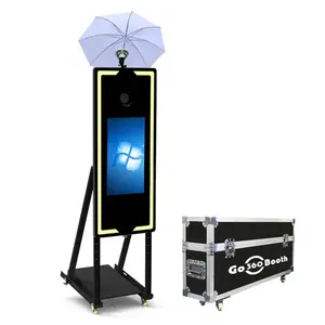 45“ Magical Mirror Photo Booth With 22'' Touch Screen Display Selfie Mirror Photo Booth Machine with Flight Case App Remote, Sunshade for Event Rental Wedding & Party