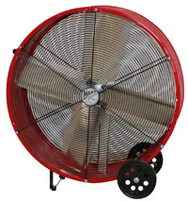 MaxxAir BF24TFYELUPS Corded 24-in Direct Drive Barrel Fan - Heavy-Duty 2-Speed Motor, 22-Gauge Steel Housing, 2800-4000 CFM High Flow, Tilting Airflow, 32.5x12x31 in, 38 lbs, 32.5 X 12 X 31 In