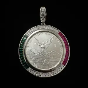 3 Color Baguette Bezel Centenario  - .999 925 Silver
