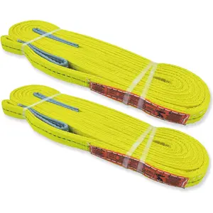 2-Ply Lifting  1"x 20ft Webbing Sling Tree Saver 2Pack Heavy Duty Web Strap Rigging Moving Towing Hoisting Gear