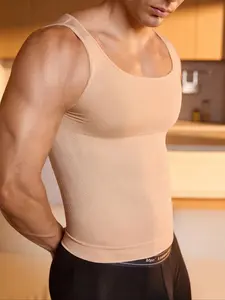 Men's Slim Fit Fitted Compression Plain Tie Dye Tank Top | Sleeveless Shaping Vest for Instant Smooth Look