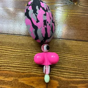 Matt Cat Rig Pink Camo EVA Foam Egg Float with Mid-Atlantic Catfish 10/0 Striker Circle Hook