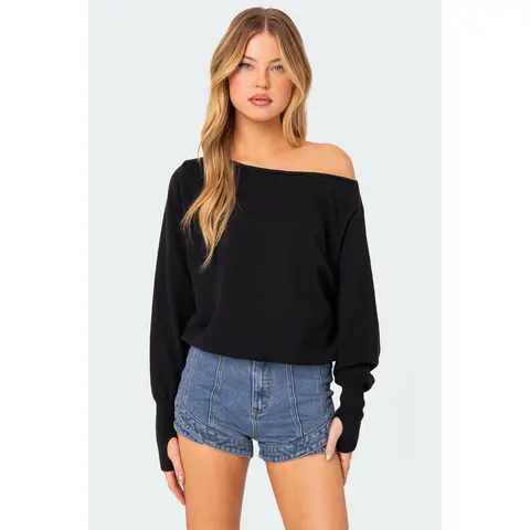 Off Shoulder Oversized Sweater