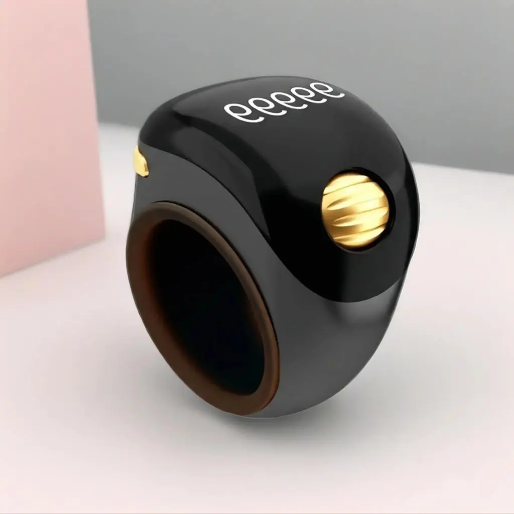 Digital Modern Islamic Muslim Prayer Counter Ring with Rotating Bead Tray, 999 Memory, Silent High-Definition Display for Dhikr, Zikr and Meditation
