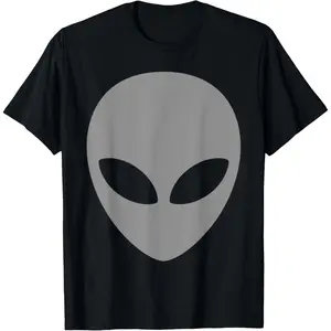 100% Cotton Grey Alien T Shirt Scary Grey Alien Head Tee Shirt T-Shirt