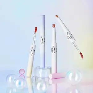 FLORTTE Rainbow Bubble Dual-Ended Lip Liner & Serum Gloss, 2-in-1 Liner + Lip Serum Gloss