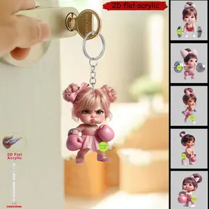 2D Flat Acrylic Keychain Novel Cute Design for Fitness Enthusiasts 1pc 6pcs Suitable for Mobile Phone Car Backpack Wallet Decoration Perfect Gift for Friends AT1845866 Zhejiang China