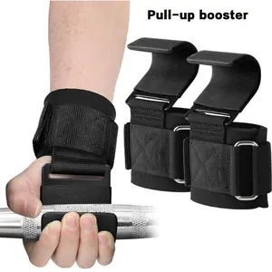A pair of anti-drop assist hooks for pull-ups on horizontal bars, dumbbell barbell hard pull anti-slip steel hook and belt equipment, Deadlift Straps, men's and women's gym home wrist protection stretchers