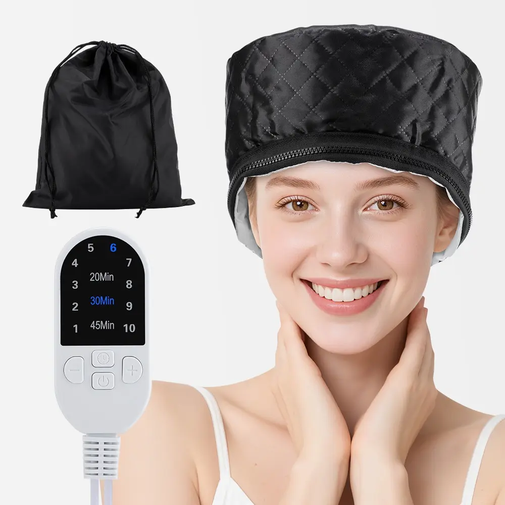 Hair Steamer Cap Electric Hair Heating Cap for Deep Conditioning, 10-Level Heats Up Quickly 3 Time Settings Hair Care SPA Cap Nourishing Hair Styling Care for Women Home Use, Timer Settings, Adjustable Heat Setting, Haircare, Styling Tool, US Plug