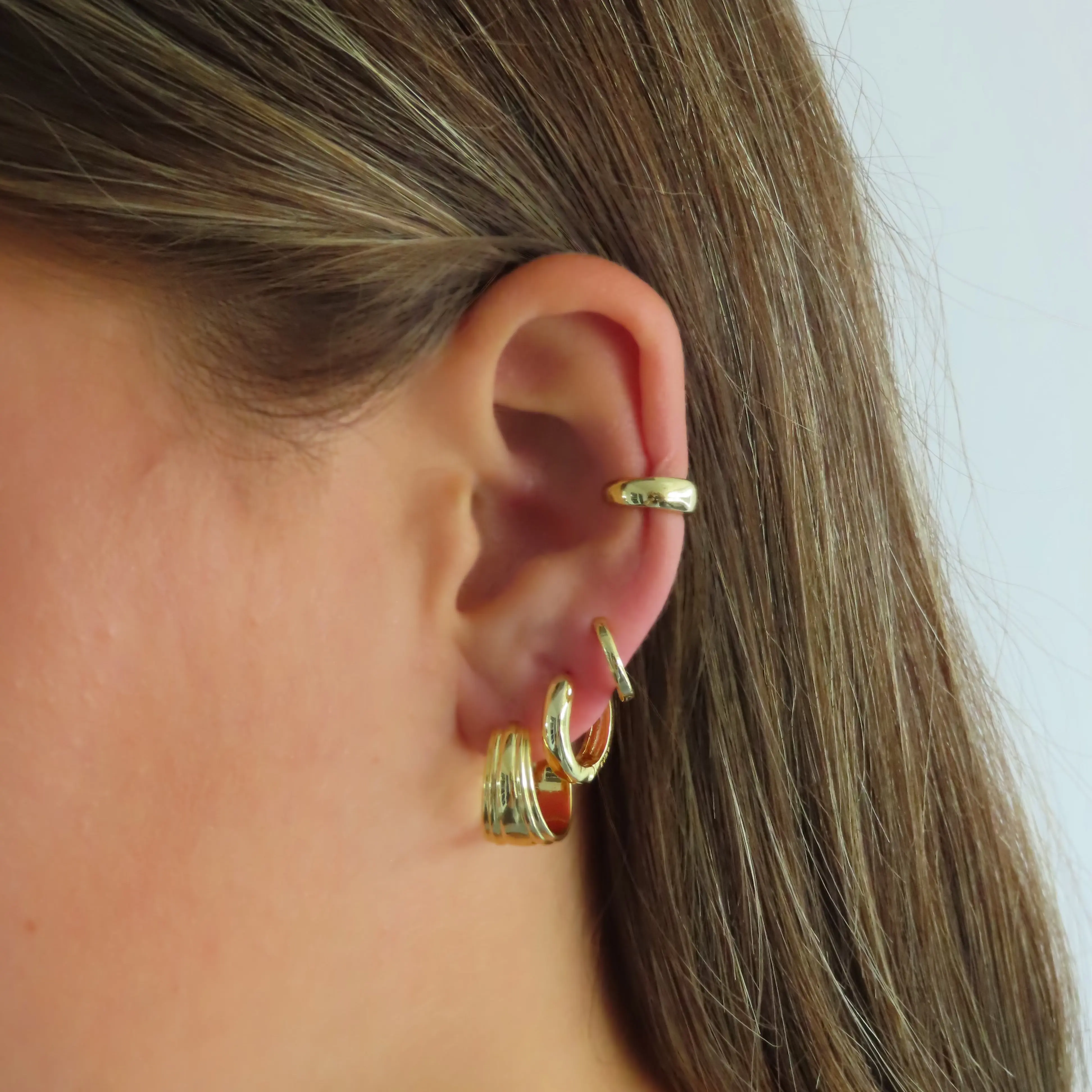 EVRY JEWELS Brandy Ear Cuff for Women, Gold or Silver Plated, Hypoallergenic Statement Earrings, Non-Piercing Clip-On Earrings, Non Piercing Earrings
