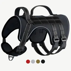 Medium to Large Dog Tactical Harness, Reflective Breathable Dog Chest Strap, Anti-Explosion Puppy Vest, Outdoor Gear for Medium to Large Dogs, Adjustable Safety Harness, Durable Reflective Harness