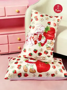Strawberry Shortcake 2Pc Strawberry Cute Printed Pillowcase, Satin Material, Care For Hair, Breathable And Cool, Available In A Variety Of Sizes