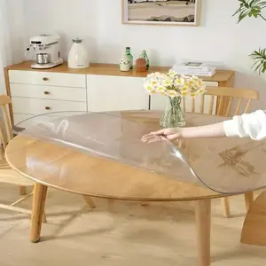 Modern Round PVC Tablecloth, Waterproof Oilproof Heat Resistant, Easy Care, Easy Maintenance and Food Safe, Multiple Sizes, Perfect for Stylish Dining Table Decor
