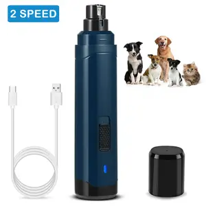 2-Speed Quiet Dog Nail Grinder, USB Rechargeable Professional Pet Nail Trimmer, Cordless Paws Grooming & Smoothing Tool for Small Medium Large Dogs & Cats