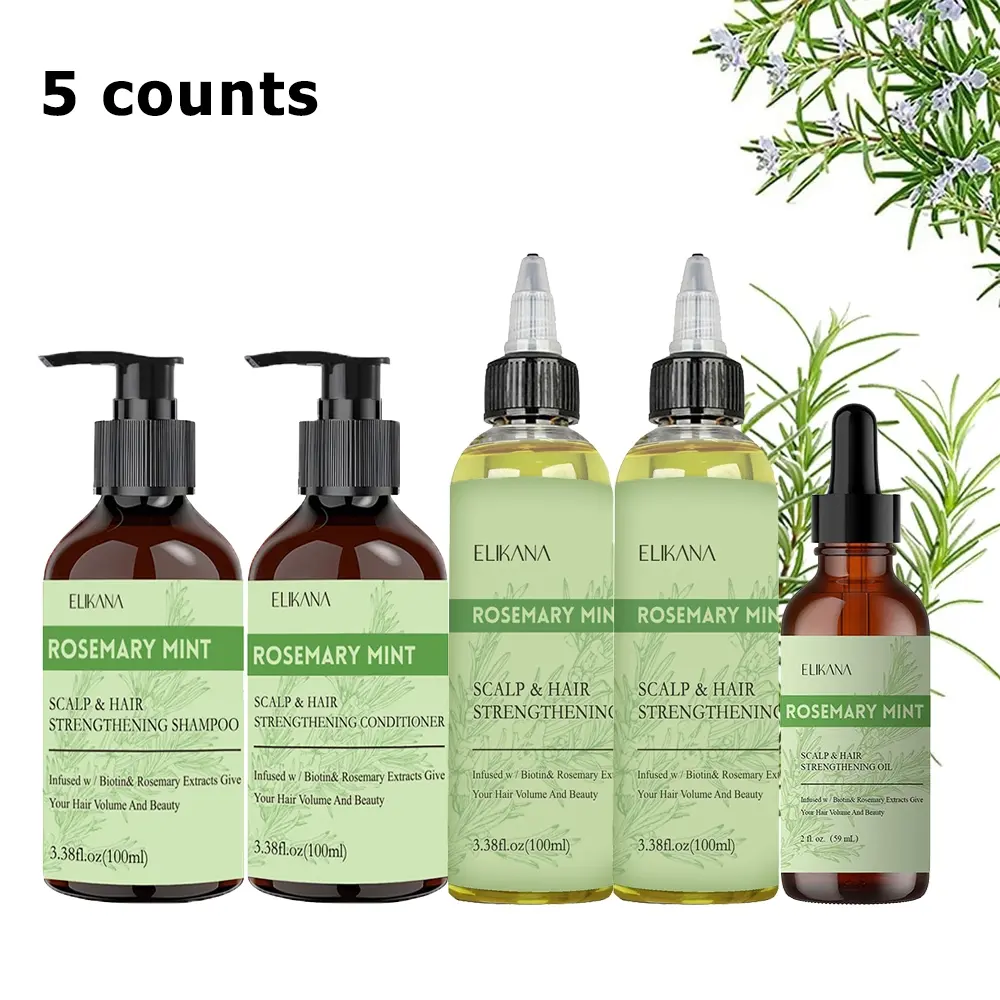 Rosemary hair care set, Rich in vitamins, keratin, Biotin, Avocado Oil, cares for the scalp and roots, smooths frizz and split ends, Frizz free hair, achieving thicker and healthier hair, enjoy salon hair care at home, including shampoo, conditioner