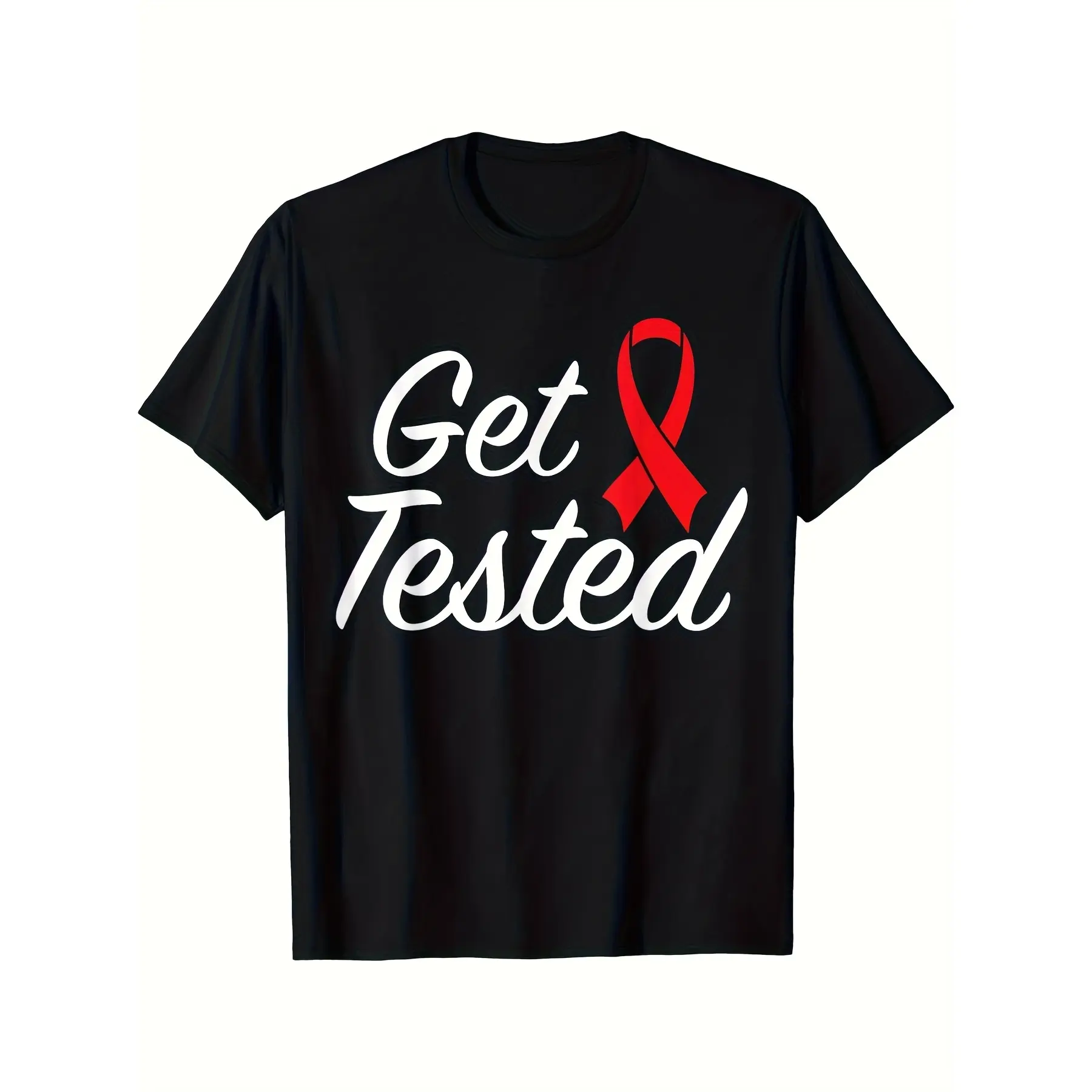 HIV AIDS Awareness T-Shirt for Men  Women - 220GSM unisex soft cotton short sleeve t shirt, vintage graphic casual tee for men women teens, perfect birthday holiday gift for camping travel gym daily street  wear