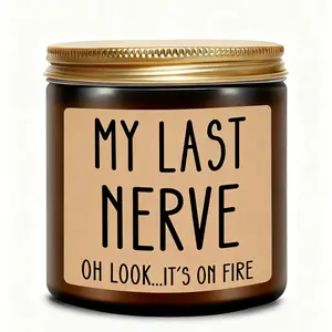 Gifts for Women, Funny Friendship Gift for Best Friend - My Last Nerve Lavender Candle Home Fragrances - Birthday Christmas Gifts for Adults, Women, Her, BFF, Sister