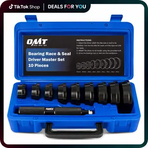 Orion Motor Tech Bearing Press Kit, 10pc Bearing Race and Seal Driver Set with Seal Driver and 9 Bearing Adapters, Seal Installer Bearing Driver Kit for Bearing Installation, 39.5-81mm Racing Parts Replacement, Pit Bike, Motorbike, Car Repair Tool Kit
