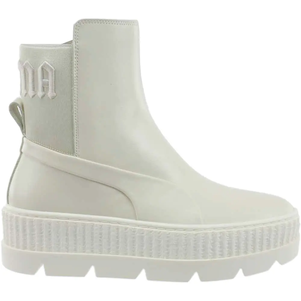 PUMA Womens Fenty X Chelsea Combat Casual Boots Ankle - Off White