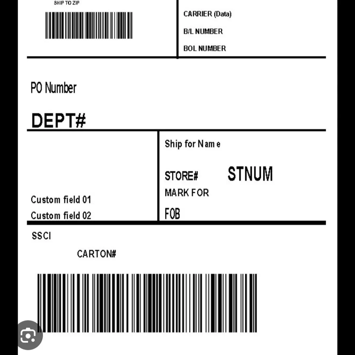 Product Shipping Label