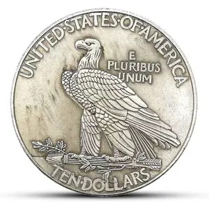 Morgan Head Indian Commemorative Coin Uncirculated Great American Replica Decoration Collectible for Home Office Decor