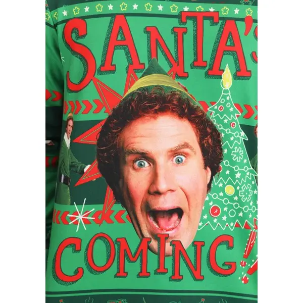Santa's Coming Elf Ugly Christmas Sweatshirt for Adults