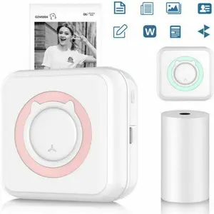 Mini Printer,Portable Bluetooth Sticker Maker, Inkless Printer with Rolls Thermal Paper,Print Pods for Photos Receipt Memos Notes Work List
