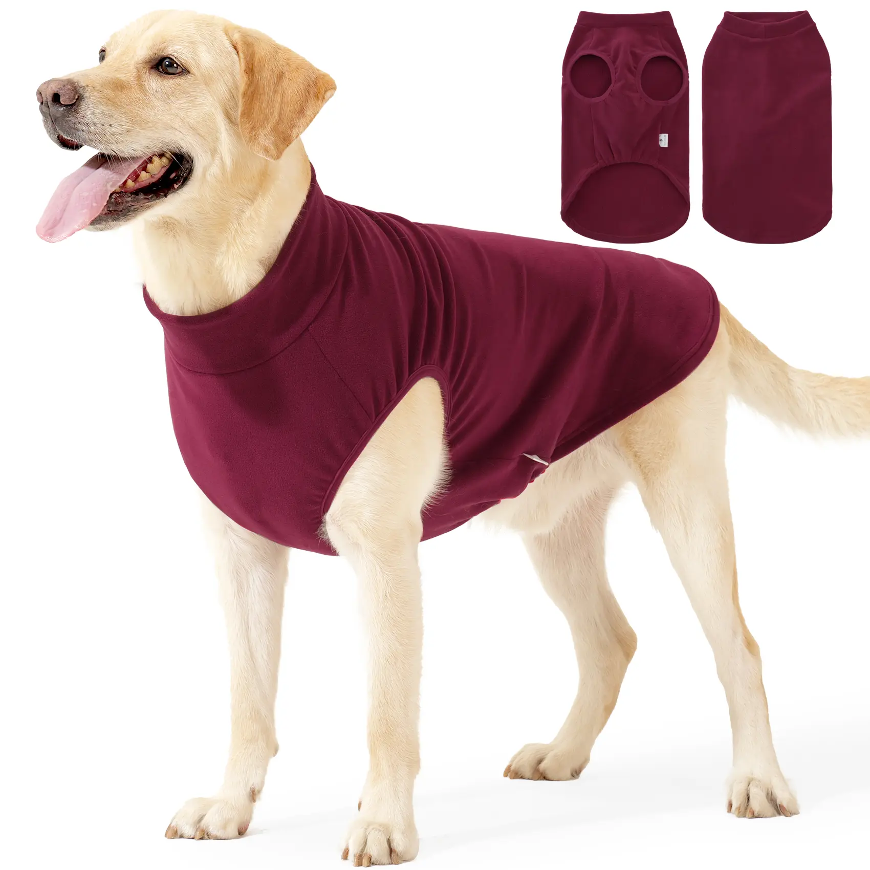 Dog Home Sweatshirt, Stretch Fleece Pet Thermal Vest, Comfort Indoor Loungewear for Medium Large Dogs Cold Weather Sleep Daily Wear   new style breathable pet overall