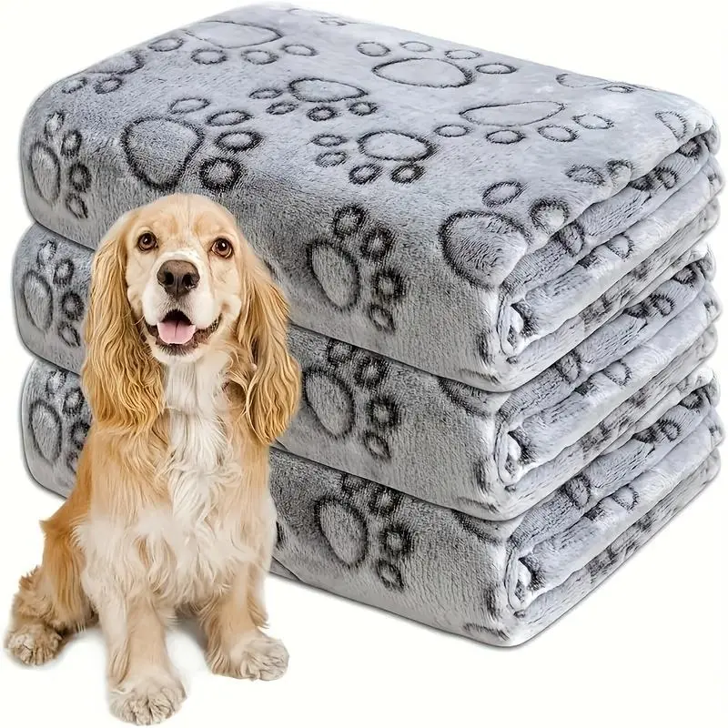 1-Pack Soft Flannel Pet Blanket for Dogs & Cats - Multi-Size m (76.2*50.8 cm), Machine Washable Polyester, Cozy Cutout Design, Softness for Extra Small Pets, Everyday Use