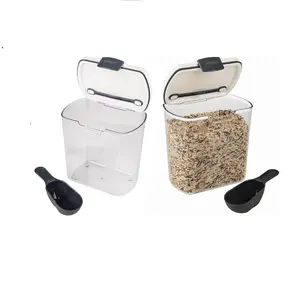 Progressive International Prepworks ProKeeper 2- Piece Kitchen Clear Food Baker's Kitchen Storage Organization Canister Set (Grain 2.5-Quart)