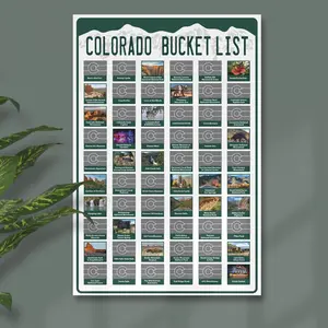Colorado Bucket List; Colorado Scratch Off Poster; Colorado Housewarming Gift; Colorado Travel Map; Denver; Colorado Springs