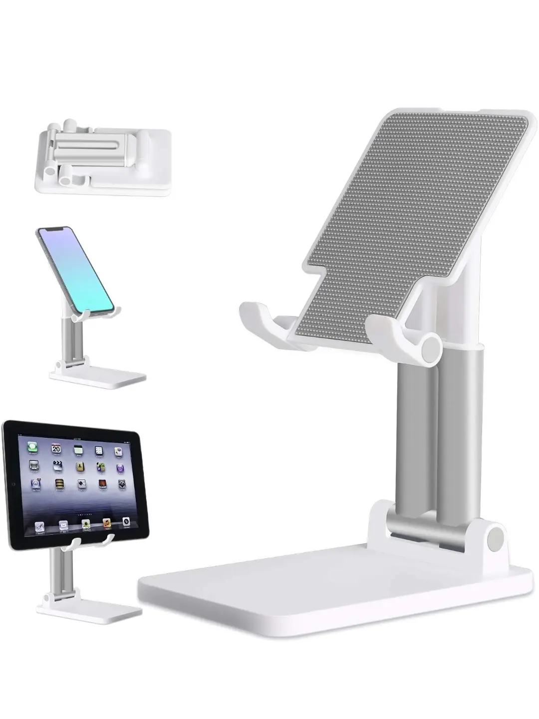Foldable Plastic Multipurpose Phone Holder - Portable Adjustable Mobile Kickstand Mount, Universal for Cellphones & Android Tablets, Travel Phone Holder Design Electronics Accessory