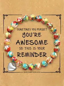 Women's Boho Beaded Jewelry Set, Natural Stone & Crystal Accents, Ideal Christmas Gift for Her, Comes with Gift Card