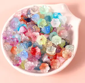 Mixed Color Glass Bellflower Beads - Perfect for Jewelry Making and DIY Crafts! 50,100 pcs