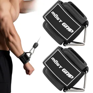 Wrist Cuffs with D-Ring, Wrist Wraps for Weightlifting, Neoprene Padding, Wrist Straps for Cable Machines, Fitness Accessories, Adjustable Straps, Workout Accessories