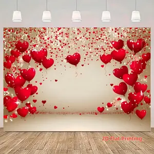 Heart Balloon Banner Tapestry, Perfect for Weddings, Proposals, Anniversaries, Valentine's Day, Birthdays, Durable Material, Fashionable Decor