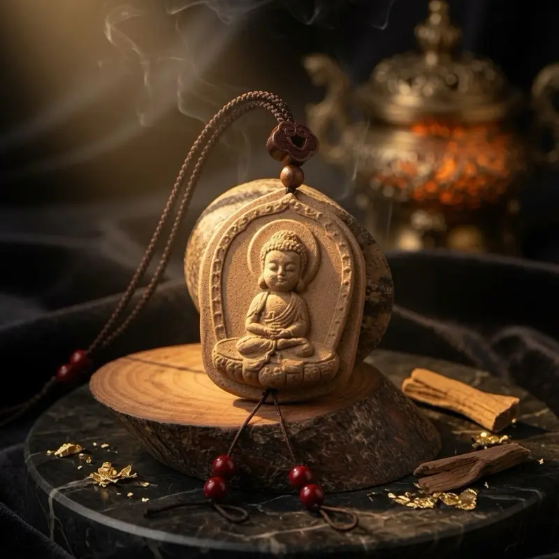 Custom Handmade Herbal Incense Talisman - Engraved Zodiac & Name Meditation Charm with Cinnabar Beads