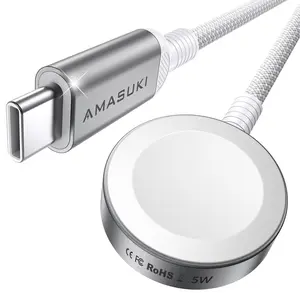 USB C Apple Watch Charger, 1M 5W Fast Charging Magnetic Wireless Cable, Compatible with Apple Watch Series 9/8/7/SE/6/5/4/3/2/1, Portable iWatch Charger for Home & Travel