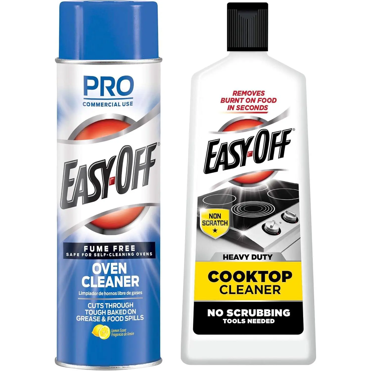 Easy-Off Fume Free Household Cleaning Spray - Heavy-Duty Oven & Cooktop Cleaner, Destroys Tough Grease, Removes Burnt-On Food in Seconds, Non-Scratch, No Scrubbing Tools Needed, 16 Oz
