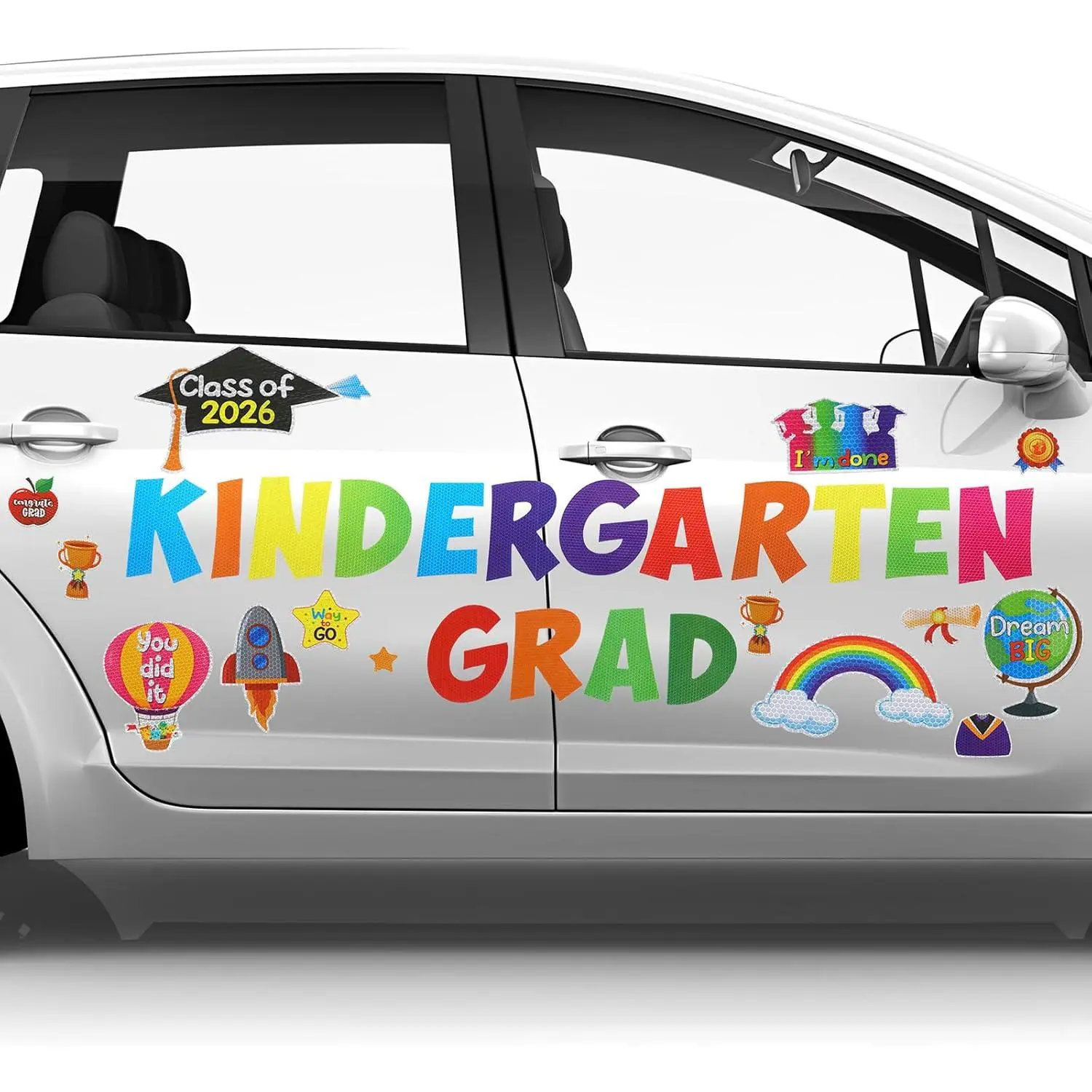 37 Pcs Kindergarten Graduation Car Magnets Magnetic Kindergarten Graduation Decorations 2026 Grad Car Magnets Decoration Set for Grad Party Parade Decoration