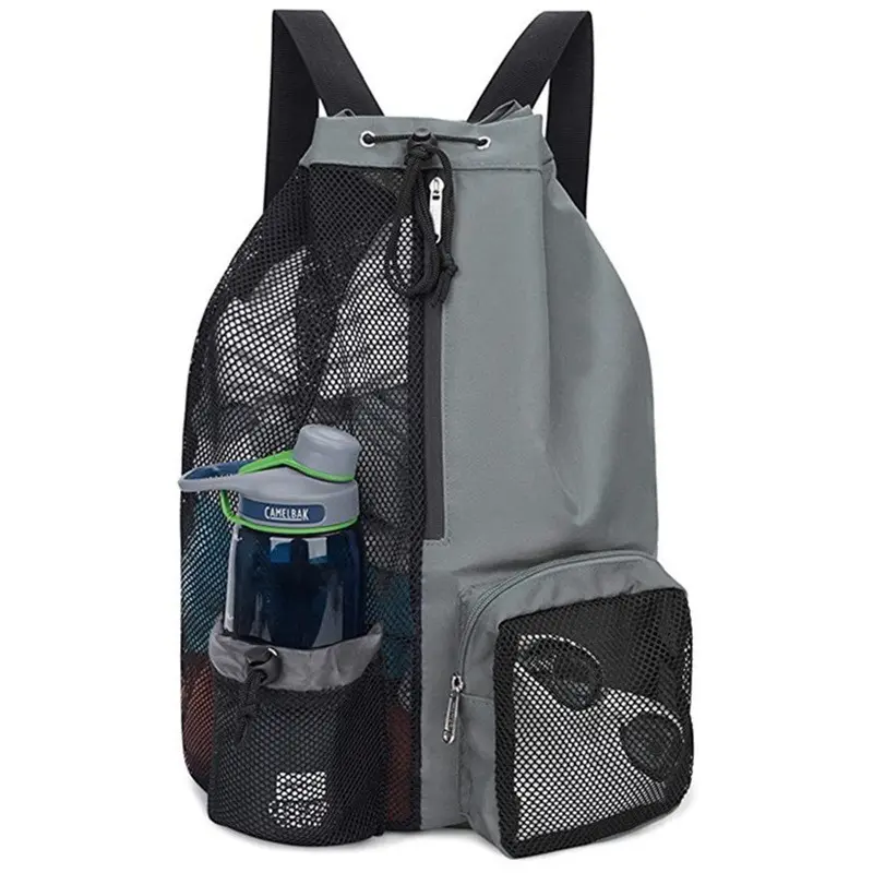 Mesh Drawstring Swimming Backpack with Dry Wet Separation Bag, Multifunctional Beach Backpack for Swim Gear, Gym Sports Equipment Storage
