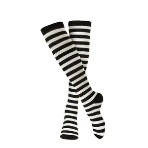 Striped Cotton Socks for Adults - Breathable Comfortable Long Socks - Fun Costume Accessories for Clown, Christmas, Halloween, Cosplay, Costume Party & Theme Party