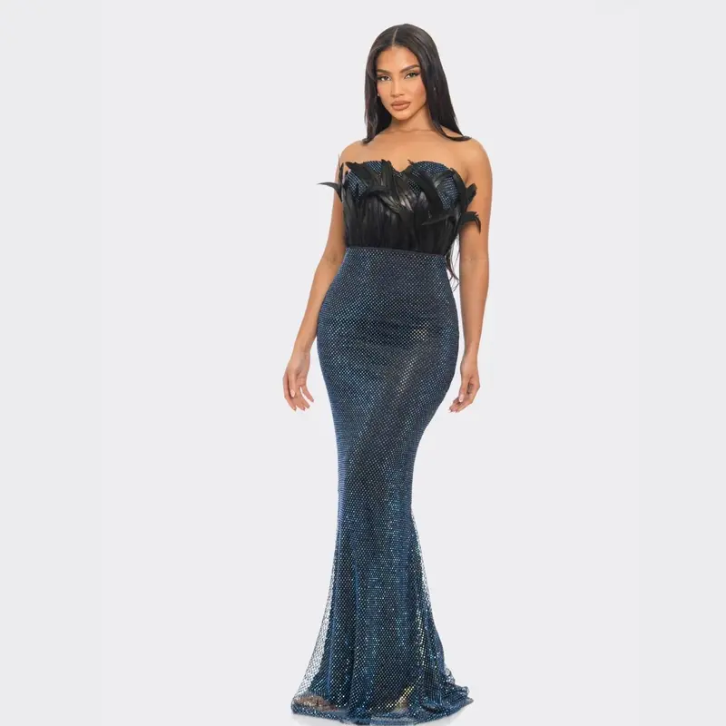 blue feather dress - TikTok Shop